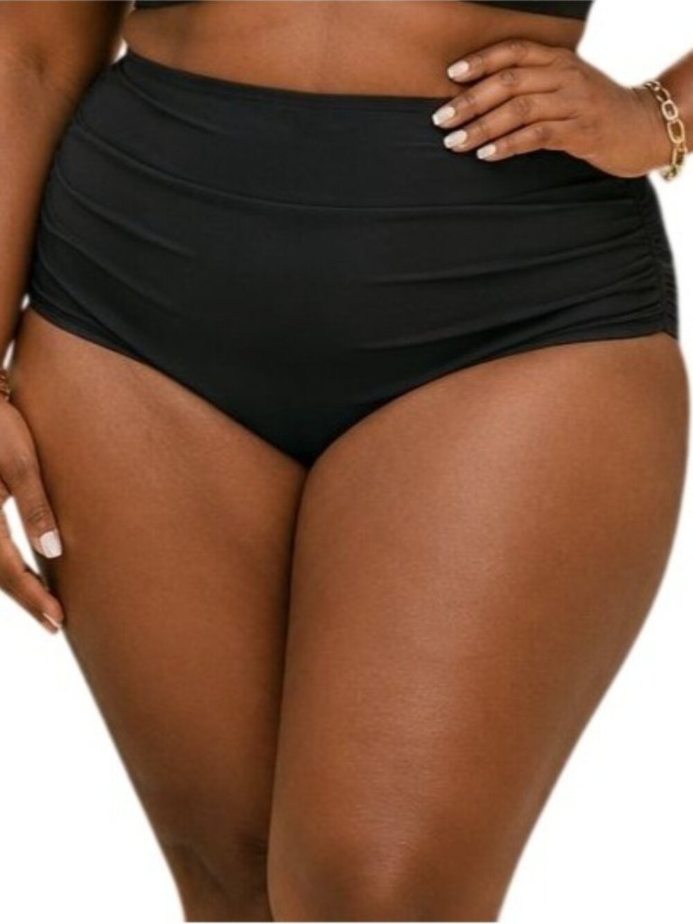 St Johns Bay Plus Size 22W Swim Bottom Banded Tummy Control Stylish Fit Black